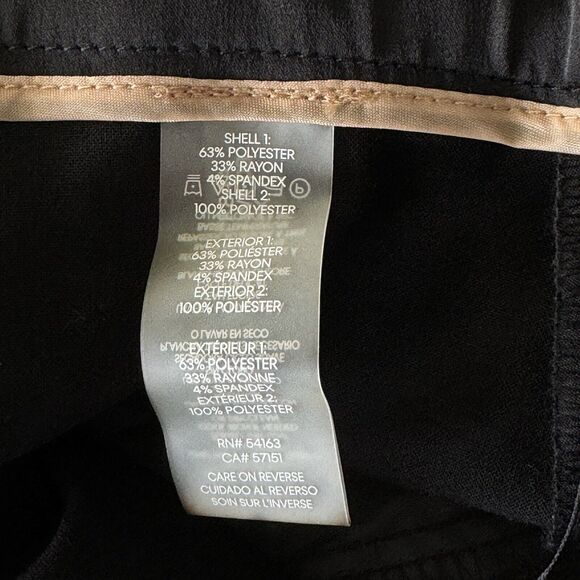 Calvin Klein SZ 2 Career Pants Pocket High-Rise Rear Zip Pleated Waist Black New - Picture 7 of 9